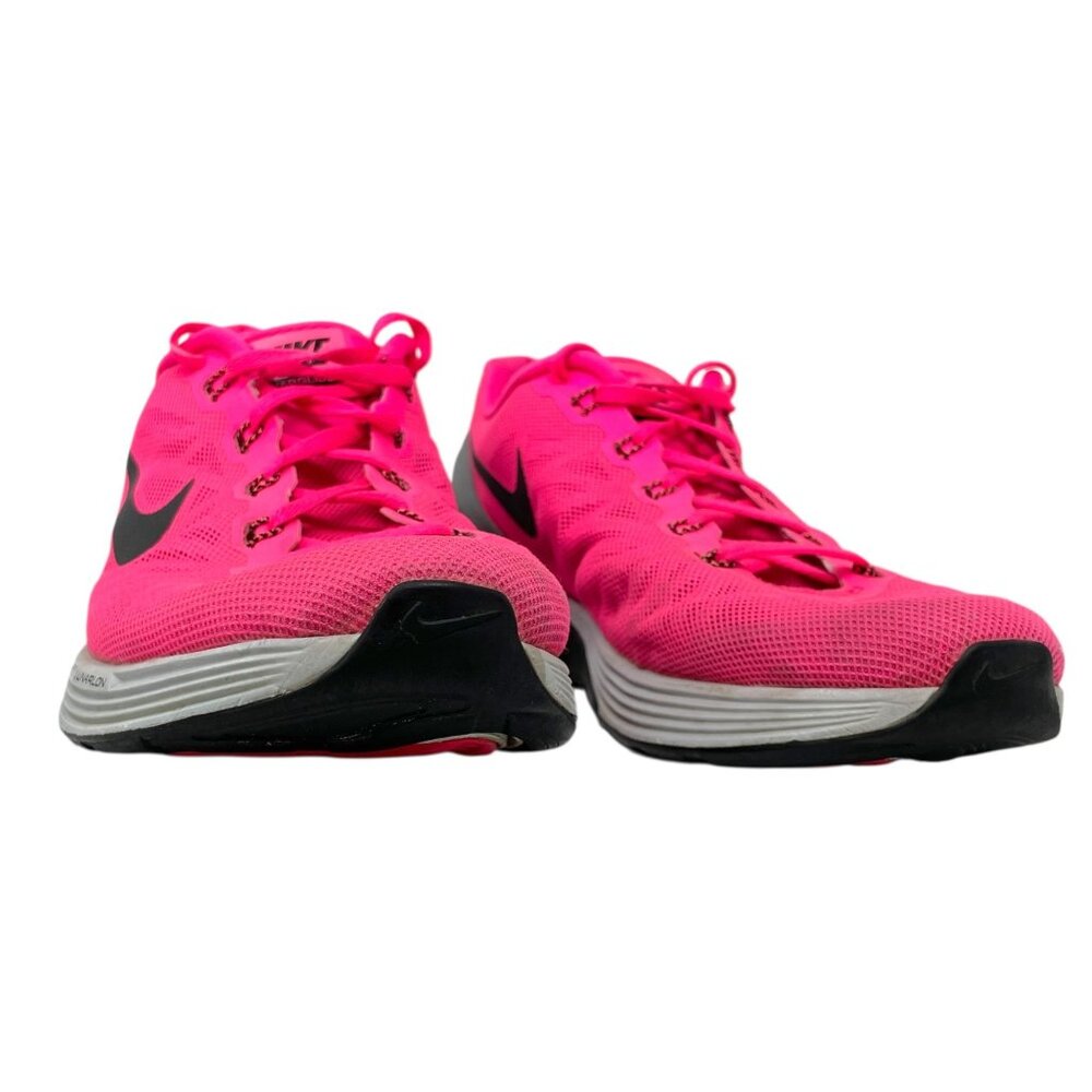 Nike Womens 11 Lunarlon Running Shoes Hot Pink Breathable Mesh Athletic Sneakers - Picture 16 of 16